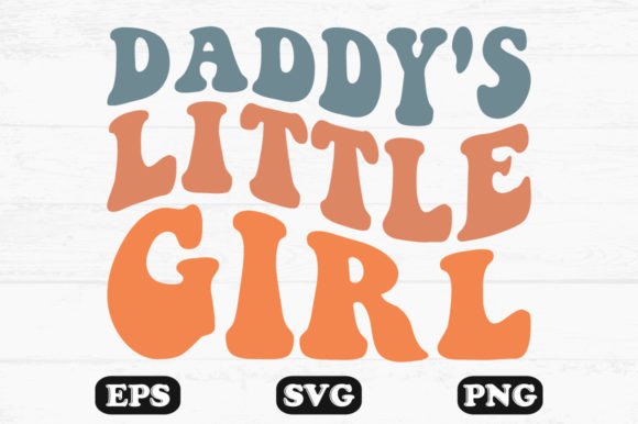 Daddy s Little Girl Retro Wavy T-shirt