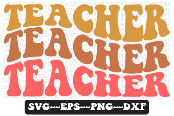 Teacher Groovy Retro Svg Design